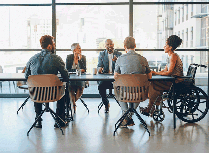 Pessoas numa reunião de trabalho